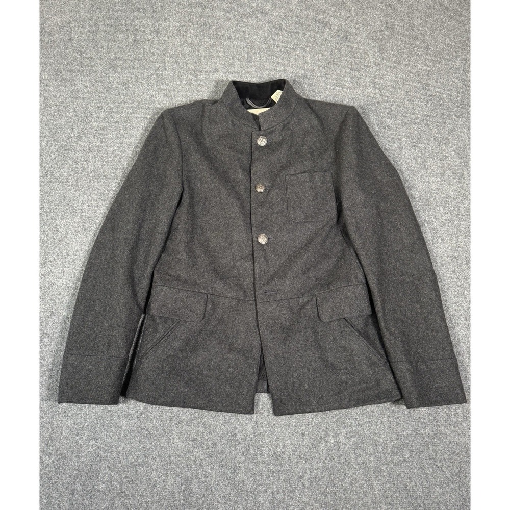 Troy‎ Smith For D Wool Blazer Jacket Mens Medium Gray Military Style